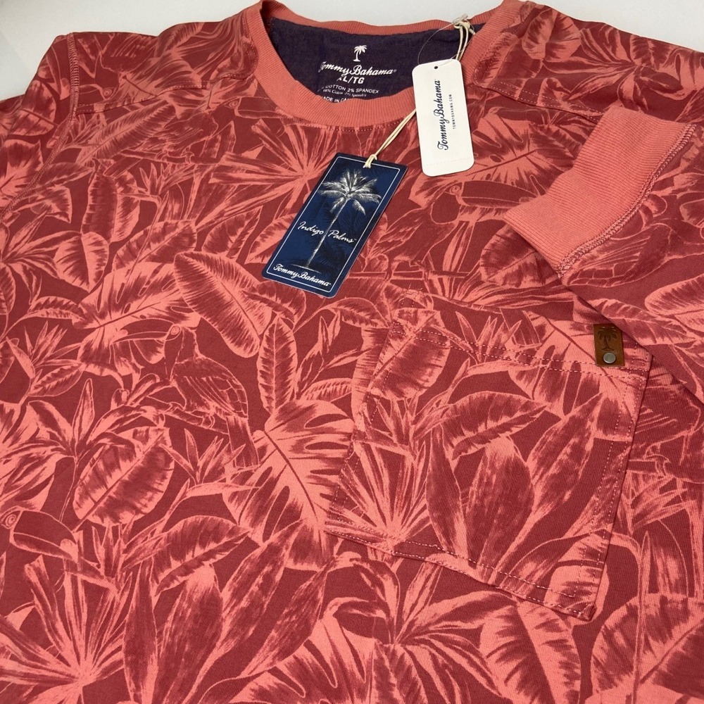 Tommy Bahama Mens XXL 2XL Seashell Red Tropical Palm Sweatshirt NEW Indigo Palms
